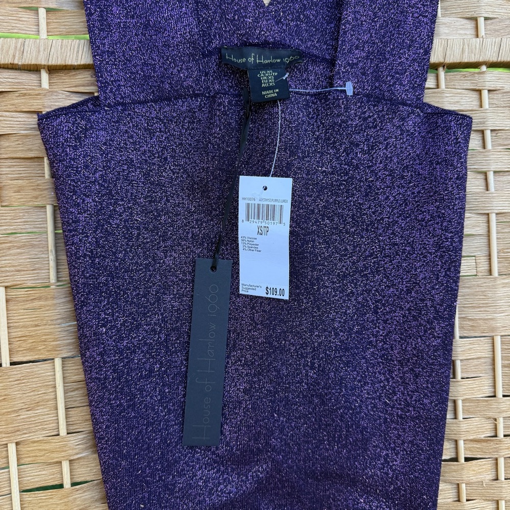 House Of Harlow 1969 Purple Shimer Wide Strap NWT Women’s Size XS - Picture 7 of 8